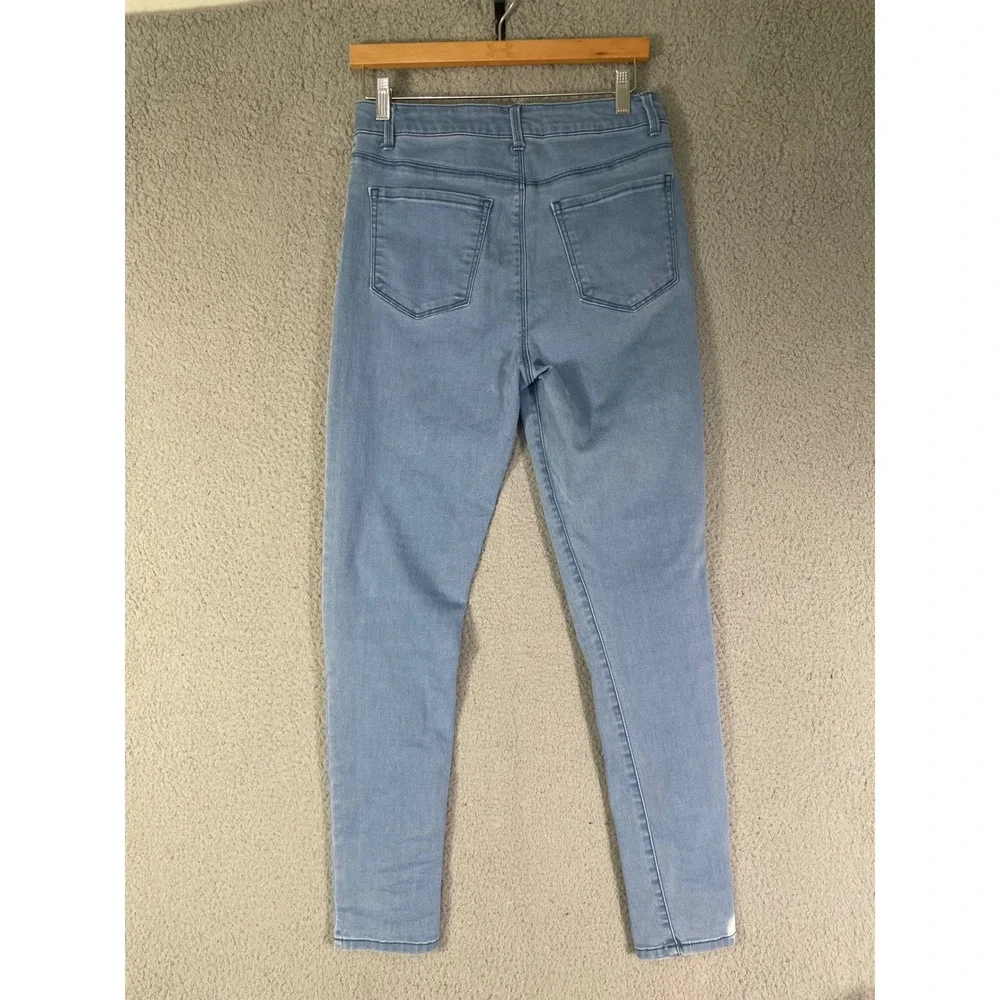 Forever 21 Womens Light Wash High Waisted Skinny Jeans Size 28 Blue Stretch